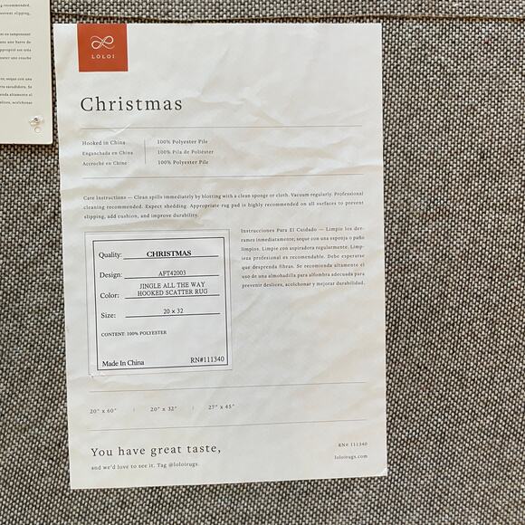 Loloi JINGLE ALL THE WAY Hooked Accent Rug 20x32 Festive Christmas Holiday NEW - Picture 7 of 10